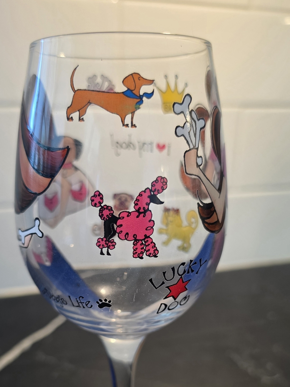 Rare‎ 2010 95 & Sunny Bottom's Up "Pawprints on My Heart" Dog Lover Wine Glass - Picture 4 of 8